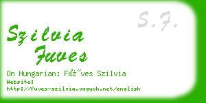 szilvia fuves business card